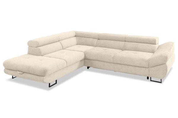 Ecksofa Fabio links - mit Schlaffunktion und Bettkasten
