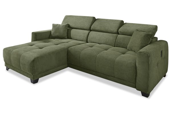 Ecksofa Cremona links - mit elektrischer Sitztiefenverstellung