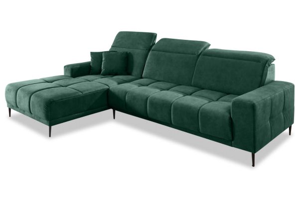 Ecksofa Livorno links - wahlweise mit elektrischer Verstellung