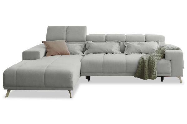 Ecksofa Sanny links - mit elektrischer XXL-Sitztiefenverstellung