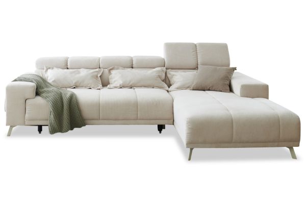 Ecksofa Sanny rechts - mit elektrischer XXL-Sitztiefenverstellung