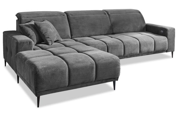 Ecksofa Livorno links - wahlweise mit elektrischer Verstellung